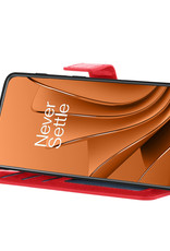 Nomfy Hoesje Geschikt voor OnePlus 10 Pro Hoes Bookcase Flipcase Book Cover Met 2x Screenprotector - Hoes Geschikt voor OnePlus 10 Pro Hoesje Book Case - Rood
