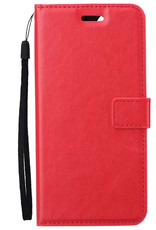Nomfy Hoesje Geschikt voor OnePlus 10 Pro Hoes Bookcase Flipcase Book Cover Met 2x Screenprotector - Hoes Geschikt voor OnePlus 10 Pro Hoesje Book Case - Rood