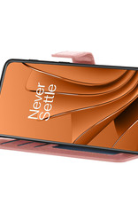 Nomfy Hoesje Geschikt voor OnePlus 10 Pro Hoes Bookcase Flipcase Book Cover Met 2x Screenprotector - Hoes Geschikt voor OnePlus 10 Pro Hoesje Book Case - Rosé goud