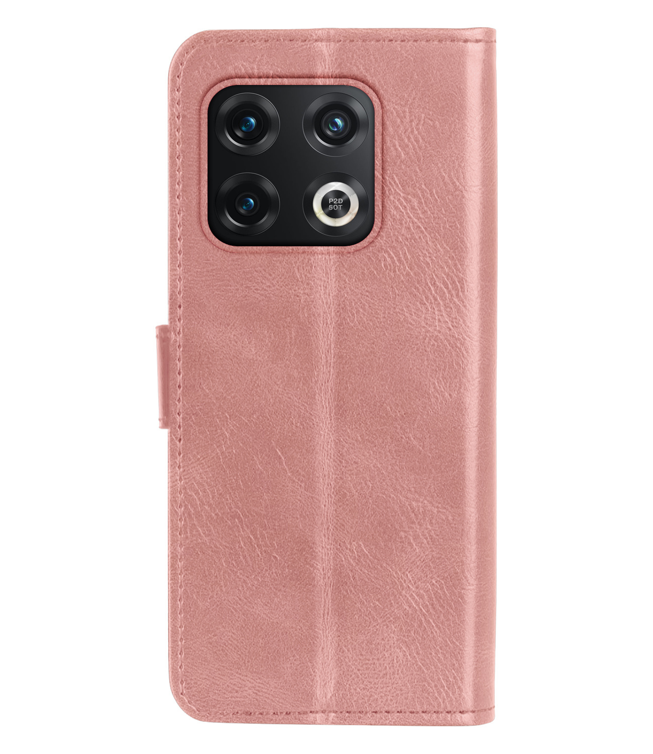 Nomfy Hoesje Geschikt voor OnePlus 10 Pro Hoes Bookcase Flipcase Book Cover Met 2x Screenprotector - Hoes Geschikt voor OnePlus 10 Pro Hoesje Book Case - Rosé goud