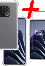 BASEY. Hoes Geschikt voor OnePlus 10 Pro Hoesje Shock Proof Case Hoes Siliconen Met Screenprotector - Hoesje Geschikt voor OnePlus 10 Pro Hoes Cover Shockproof - Transparant