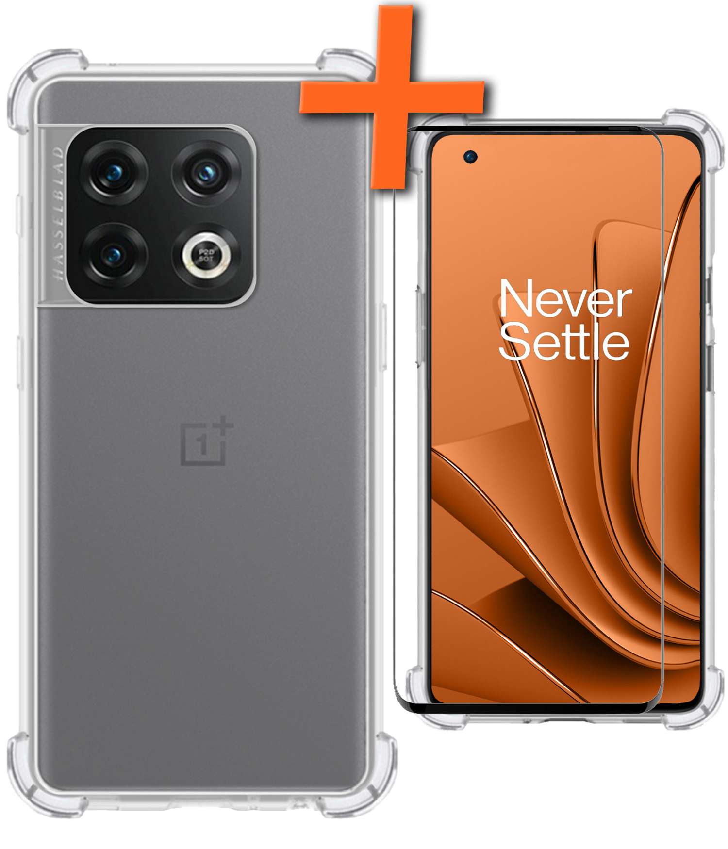 Nomfy Hoesje Geschikt voor OnePlus 10 Pro Hoesje Shock Proof Cover Case Shockproof Met Screenprotector - Hoes Geschikt voor OnePlus 10 Pro Hoes Siliconen Back Case - Transparant