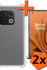 Nomfy Hoesje Geschikt voor OnePlus 10 Pro Hoesje Shock Proof Cover Case Shockproof Met 2x Screenprotector - Hoes Geschikt voor OnePlus 10 Pro Hoes Siliconen Back Case - Transparant