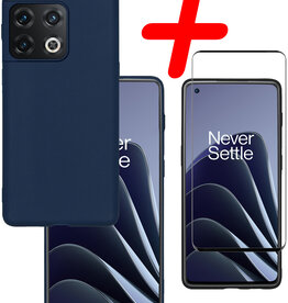 BASEY. BASEY. OnePlus 10 Pro Hoesje Siliconen Met Screenprotector - Donkerblauw