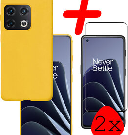 BASEY. BASEY. OnePlus 10 Pro Hoesje Siliconen Met 2x Screenprotector - Geel