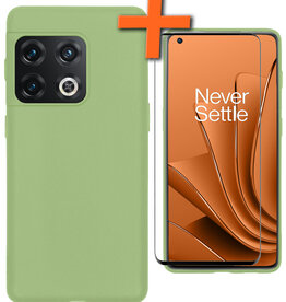 Nomfy Nomfy OnePlus 10 Pro Hoesje Siliconen Met Screenprotector - Groen