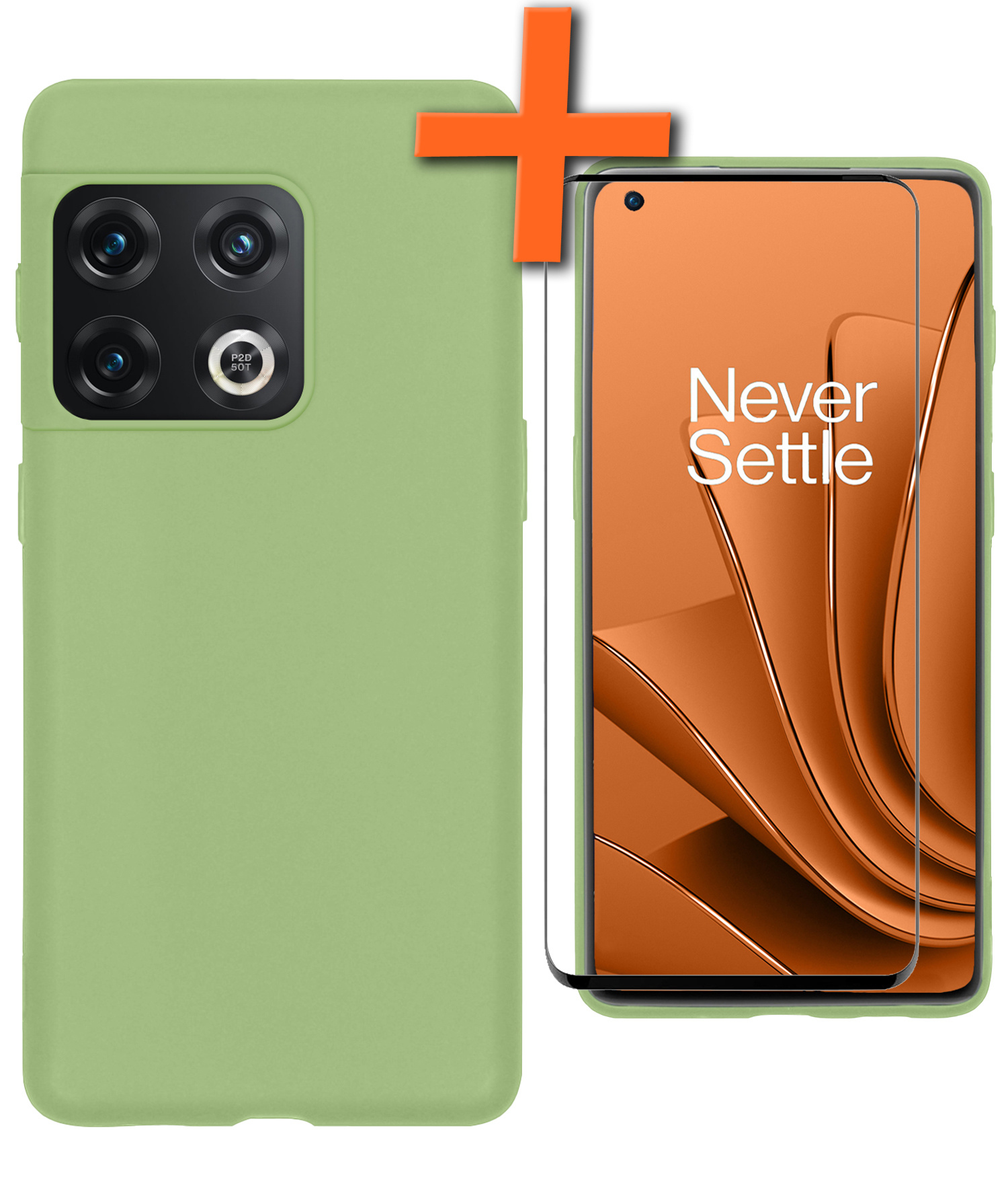 Nomfy Hoesje Geschikt voor OnePlus 10 Pro Hoesje Siliconen Cover Case Met Screenprotector - Hoes Geschikt voor OnePlus 10 Pro Hoes Back Case - Groen