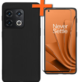 Nomfy Nomfy OnePlus 10 Pro Hoesje Siliconen Met Screenprotector - Zwart