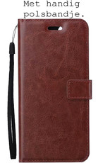 BASEY. Hoes Geschikt voor OnePlus 10 Pro Hoesje Bookcase Hoes Flip Case Book Cover Met Screenprotector - Hoesje Geschikt voor OnePlus 10 Pro Hoes Book Case Hoesje - Bruin