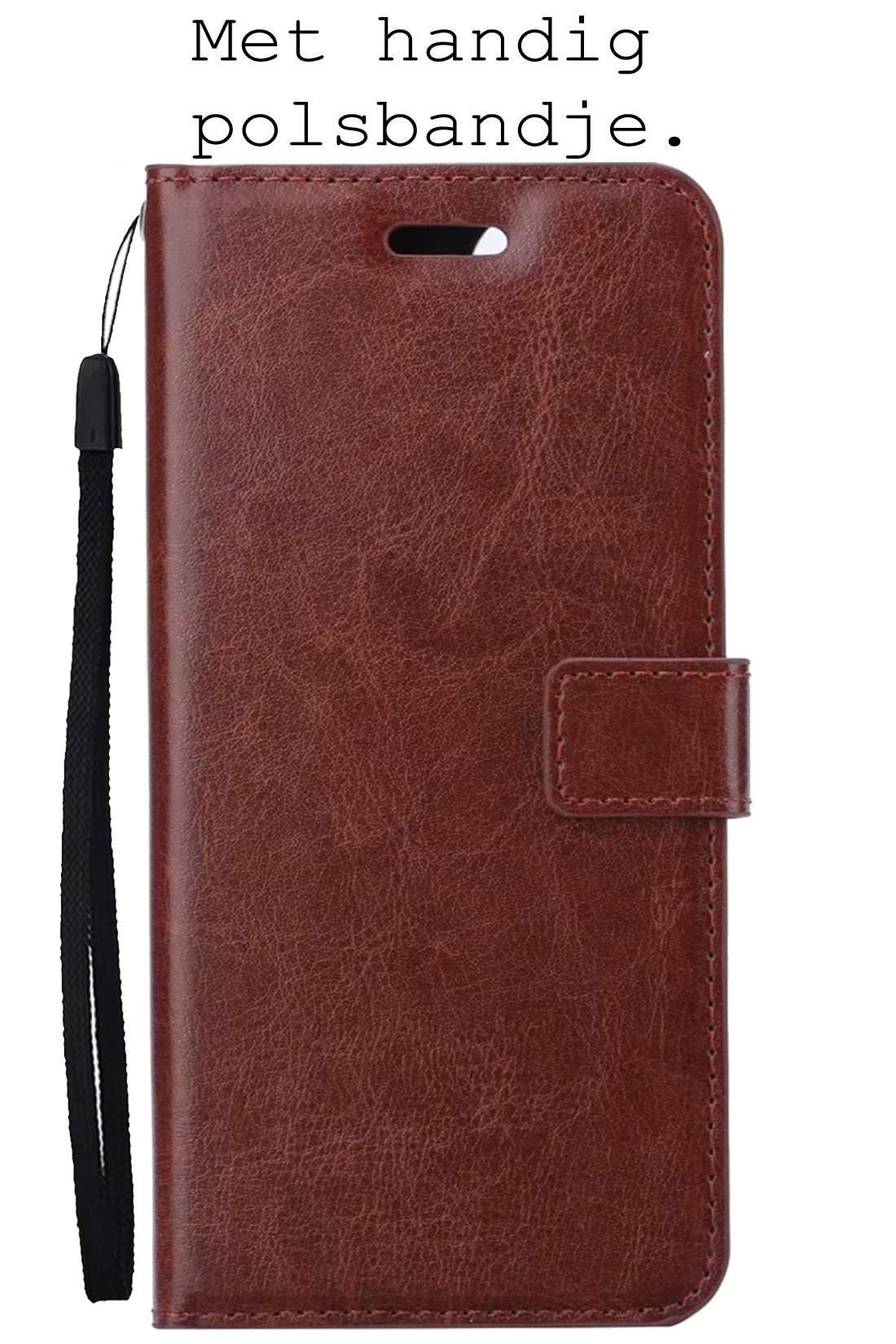 BASEY. Hoes Geschikt voor OnePlus 10 Pro Hoesje Bookcase Hoes Flip Case Book Cover Met Screenprotector - Hoesje Geschikt voor OnePlus 10 Pro Hoes Book Case Hoesje - Bruin