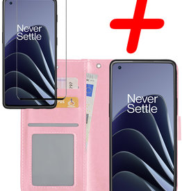 BASEY. BASEY. OnePlus 10 Pro Hoesje Bookcase Lichtroze Met Screenprotector