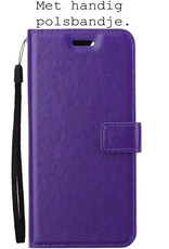 BASEY. Hoes Geschikt voor OnePlus 10 Pro Hoesje Bookcase Hoes Flip Case Book Cover Met Screenprotector - Hoesje Geschikt voor OnePlus 10 Pro Hoes Book Case Hoesje - Paars