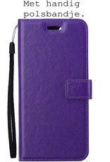 Hoes Geschikt voor OnePlus 10 Pro Hoesje Bookcase Hoes Flip Case Book Cover Met Screenprotector - Hoesje Geschikt voor OnePlus 10 Pro Hoes Book Case Hoesje - Paars