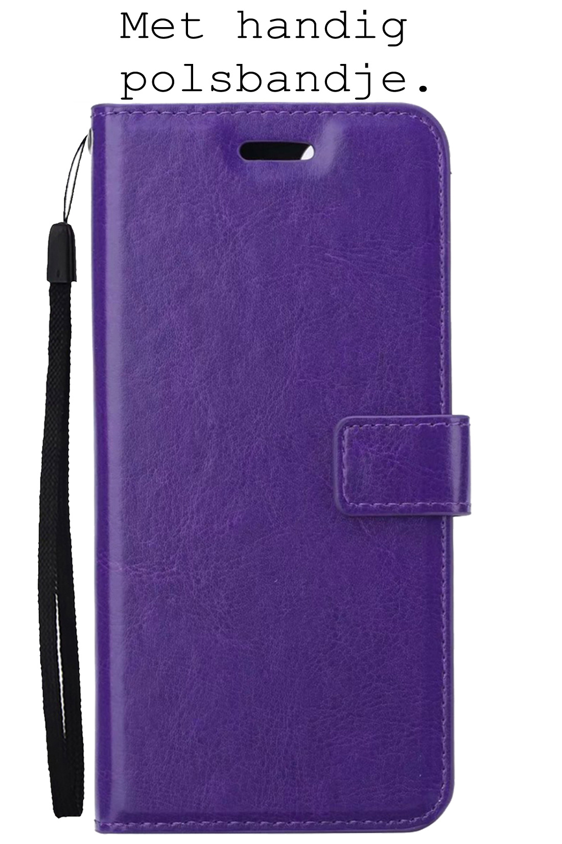 BASEY. Hoes Geschikt voor OnePlus 10 Pro Hoesje Bookcase Hoes Flip Case Book Cover Met Screenprotector - Hoesje Geschikt voor OnePlus 10 Pro Hoes Book Case Hoesje - Paars