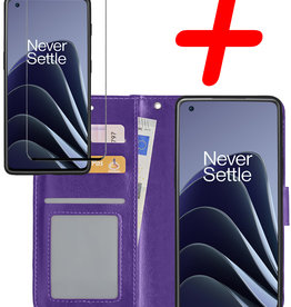 BASEY. OnePlus 10 Pro Hoesje Bookcase Paars Met Screenprotector