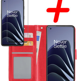 BASEY. BASEY. OnePlus 10 Pro Hoesje Bookcase Rood Met Screenprotector