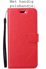 BASEY. Hoes Geschikt voor OnePlus 10 Pro Hoesje Bookcase Hoes Flip Case Book Cover Met Screenprotector - Hoesje Geschikt voor OnePlus 10 Pro Hoes Book Case Hoesje - Rood