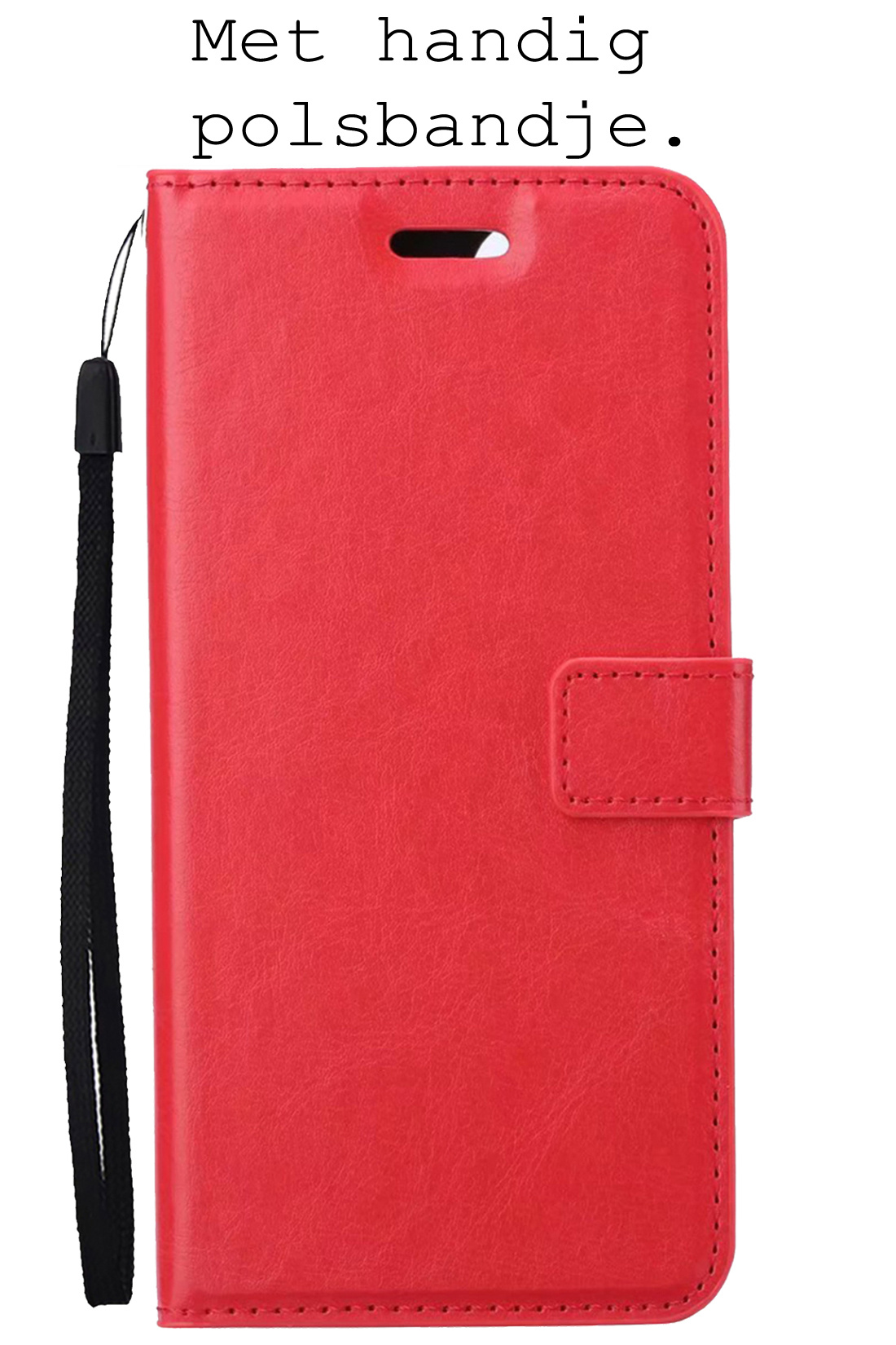 BASEY. Hoes Geschikt voor OnePlus 10 Pro Hoesje Bookcase Hoes Flip Case Book Cover Met Screenprotector - Hoesje Geschikt voor OnePlus 10 Pro Hoes Book Case Hoesje - Rood