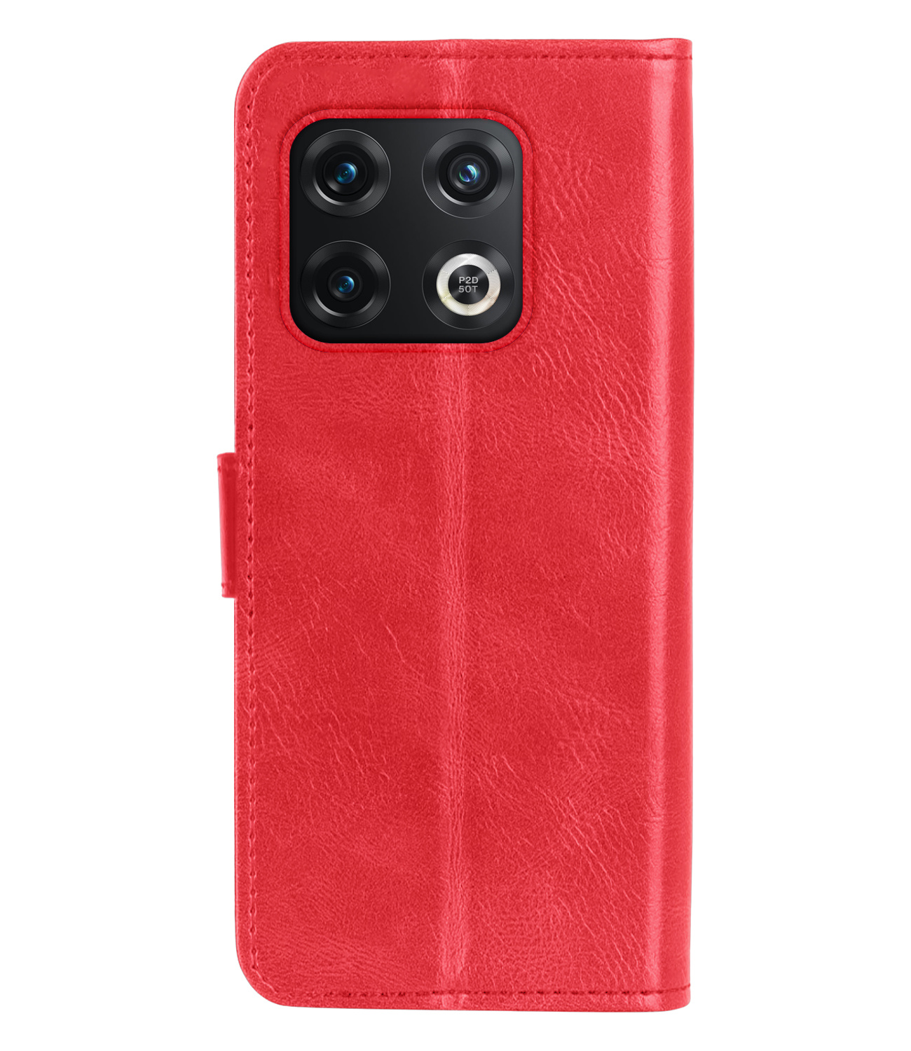 Hoes Geschikt voor OnePlus 10 Pro Hoesje Bookcase Hoes Flip Case Book Cover Met Screenprotector - Hoesje Geschikt voor OnePlus 10 Pro Hoes Book Case Hoesje - Rood