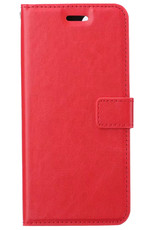 BASEY. Hoes Geschikt voor OnePlus 10 Pro Hoesje Bookcase Hoes Flip Case Book Cover Met Screenprotector - Hoesje Geschikt voor OnePlus 10 Pro Hoes Book Case Hoesje - Rood