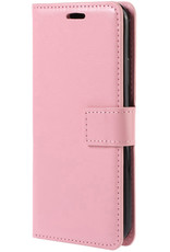 Hoes Geschikt voor OnePlus 10 Pro Hoesje Bookcase Hoes Flip Case Book Cover Met 2x Screenprotector - Hoesje Geschikt voor OnePlus 10 Pro Hoes Book Case Hoesje - Lichtroze