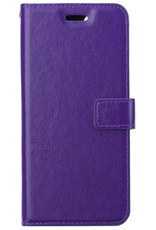 Hoes Geschikt voor OnePlus 10 Pro Hoesje Bookcase Hoes Flip Case Book Cover Met 2x Screenprotector - Hoesje Geschikt voor OnePlus 10 Pro Hoes Book Case Hoesje - Paars
