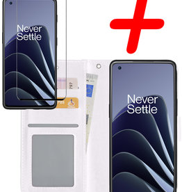 BASEY. BASEY. OnePlus 10 Pro Hoesje Bookcase Wit Met Screenprotector