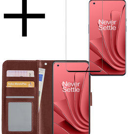 NoXx NoXx OnePlus 10 Pro Hoesje Bookcase Bruin Met Screenprotector