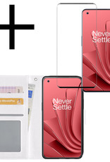 NoXx Hoes Geschikt voor OnePlus 10 Pro Hoesje Book Case Hoes Flip Cover Wallet Bookcase Met Screenprotector - Wit