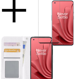 NoXx OnePlus 10 Pro Hoesje Bookcase Wit Met Screenprotector