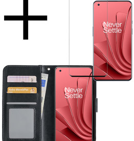 NoXx OnePlus 10 Pro Hoesje Bookcase Zwart Met Screenprotector