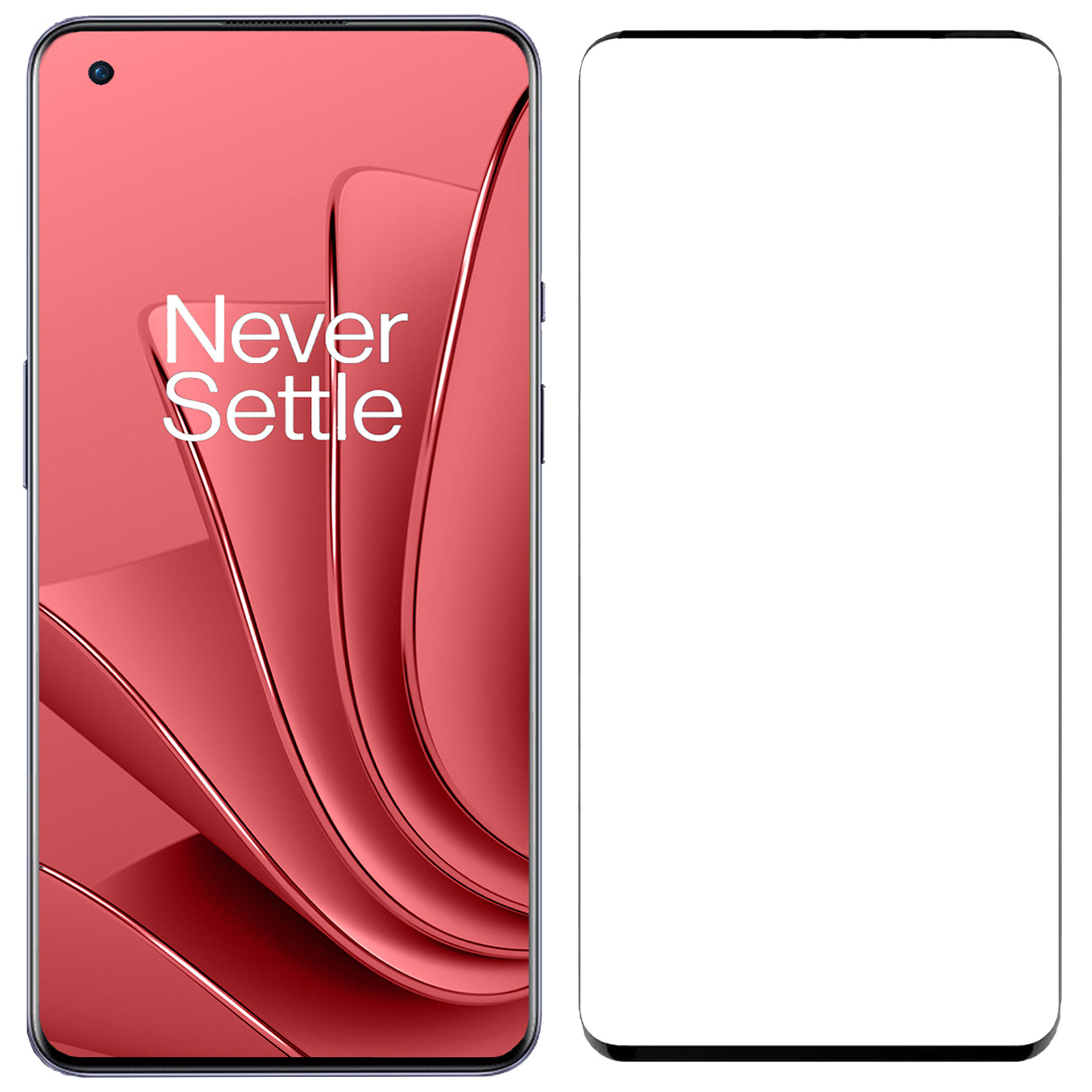 Hoes Geschikt voor OnePlus 10 Pro Hoesje Book Case Hoes Flip Cover Wallet Bookcase Met 2x Screenprotector - Donkerroze