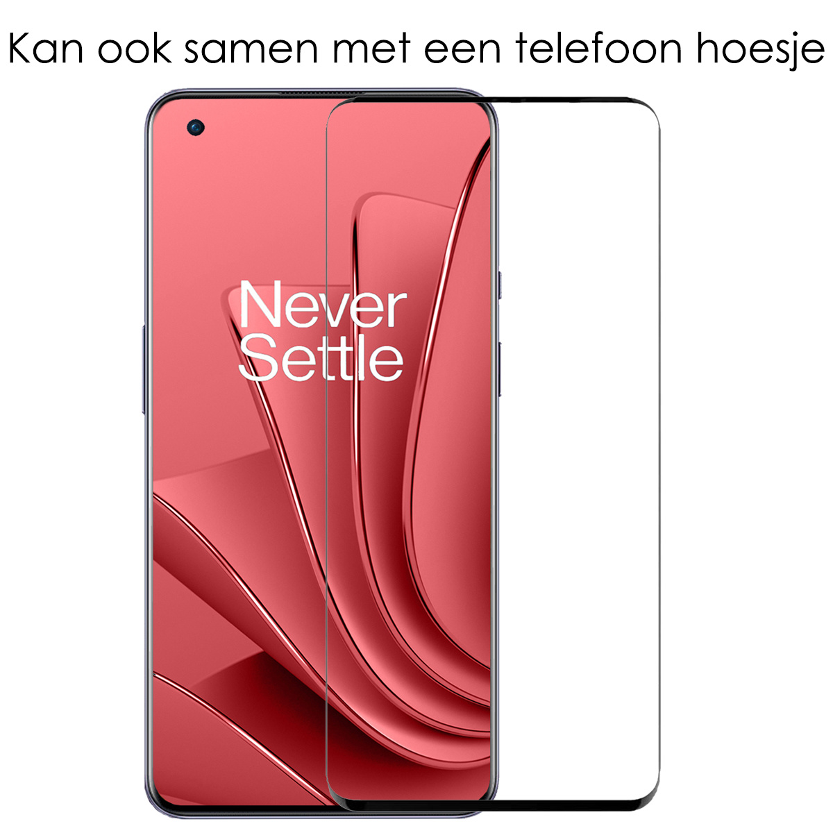 NoXx Hoes Geschikt voor OnePlus 10 Pro Hoesje Book Case Hoes Flip Cover Wallet Bookcase Met 2x Screenprotector - Zwart