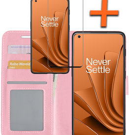 Nomfy Nomfy OnePlus 10 Pro Hoesje Bookcase Lichtroze Met Screenprotector