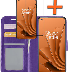 Nomfy Nomfy OnePlus 10 Pro Hoesje Bookcase Paars Met Screenprotector