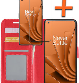 Nomfy Nomfy OnePlus 10 Pro Hoesje Bookcase Rood Met Screenprotector