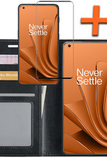 OnePlus 10 Pro Hoesje Bookcase Met Screenprotector - OnePlus 10 Pro Screenprotector - OnePlus 10 Pro Book Case Met Screenprotector Zwart