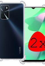 BASEY. Hoes Geschikt voor OPPO A16 Hoesje Shock Proof Case Hoes Siliconen - Hoesje Geschikt voor OPPO A16 Hoes Cover Shockproof - Transparant - 2 Stuks
