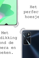 BASEY. Hoes Geschikt voor OPPO A16 Hoesje Shock Proof Case Hoes Siliconen - Hoesje Geschikt voor OPPO A16 Hoes Cover Shockproof - Transparant - 2 Stuks