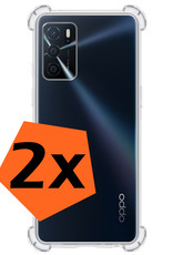 Nomfy Hoesje Geschikt voor OPPO A16 Hoesje Shock Proof Cover Case Shockproof - Hoes Geschikt voor OPPO A16 Hoes Siliconen Back Case - Transparant - 2 PACK