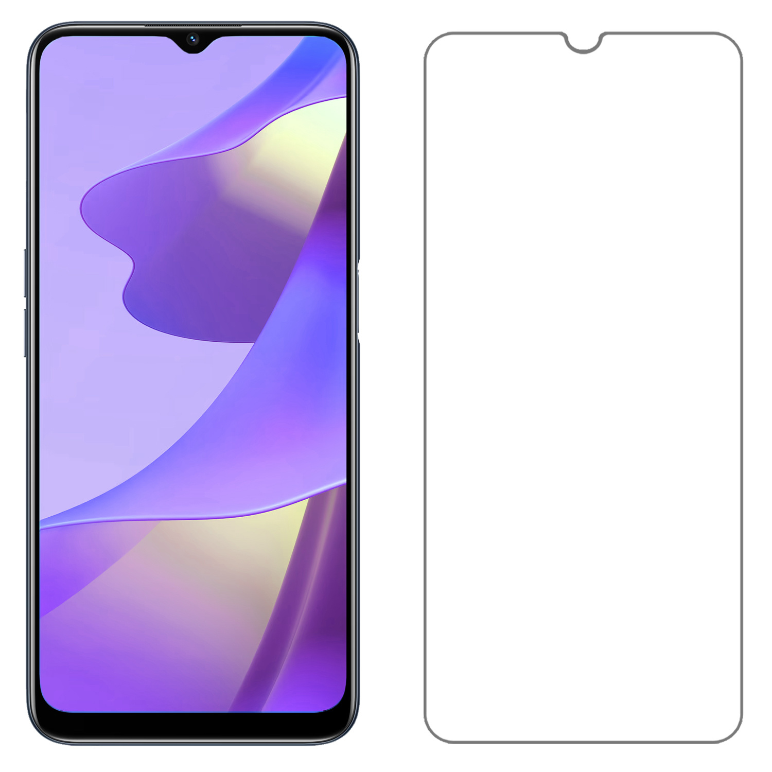 Nomfy Screenprotector Geschikt voor OPPO A16 Screenprotector Bescherm Glas Tempered Glass - Screenprotector Geschikt voor OPPO A16 Screen Protector - 3 PACK