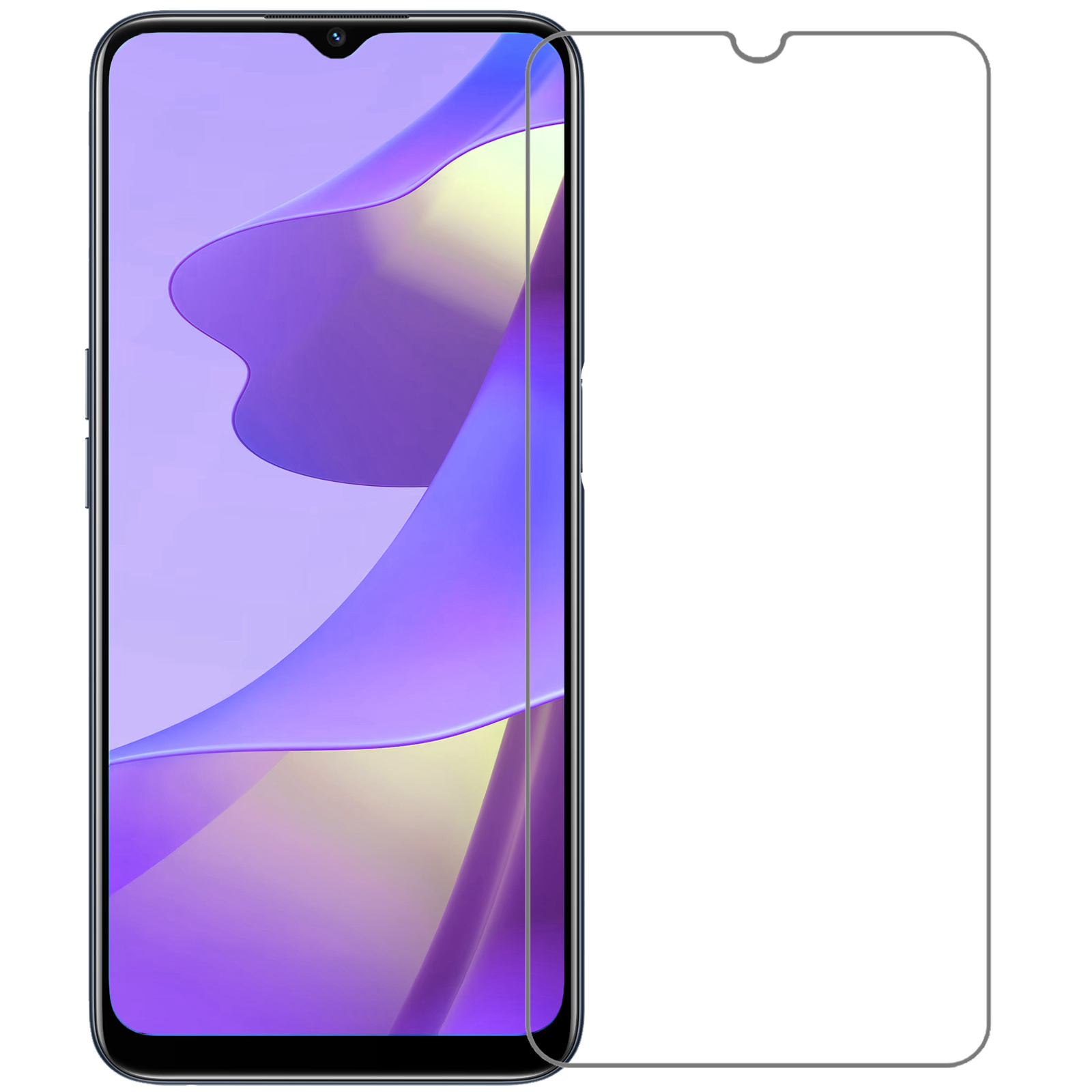Nomfy Screenprotector Geschikt voor OPPO A16 Screenprotector Bescherm Glas Tempered Glass - Screenprotector Geschikt voor OPPO A16 Screen Protector - 3 PACK