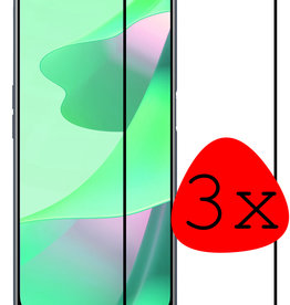 BASEY. BASEY. OPPO A16 Screenprotector Glas Full Cover - 3 PACK