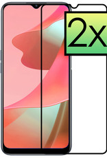NoXx OPPO A16 Screenprotector Bescherm Glas Gehard Full Cover - OPPO A16 Screen Protector 3D Tempered Glass - 2x