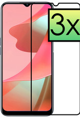 NoXx OPPO A16 Screenprotector Bescherm Glas Gehard Full Cover - OPPO A16 Screen Protector 3D Tempered Glass - 3x