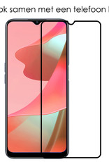 NoXx OPPO A16 Screenprotector Bescherm Glas Gehard Full Cover - OPPO A16 Screen Protector 3D Tempered Glass - 3x