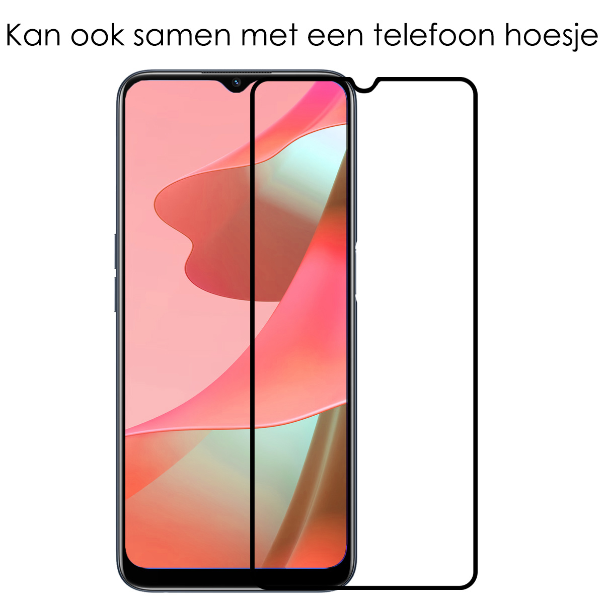 NoXx Screenprotector Geschikt voor OPPO A16 Screenprotector Tempered Glass Gehard Glas Full Cover - 3x