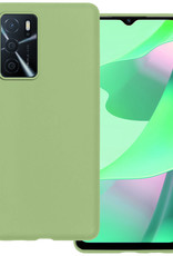 BASEY. Hoes Geschikt voor OPPO A16 Hoesje Siliconen Back Cover Case - Hoesje Geschikt voor OPPO A16 Hoes Cover Hoesje - Groen