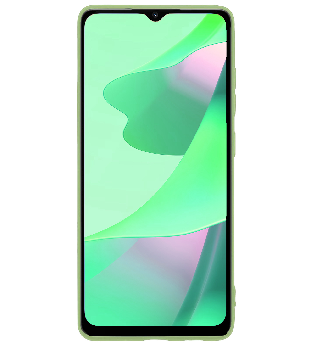 BASEY. Hoes Geschikt voor OPPO A16 Hoesje Siliconen Back Cover Case - Hoesje Geschikt voor OPPO A16 Hoes Cover Hoesje - Groen