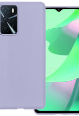 BASEY. Hoes Geschikt voor OPPO A16 Hoesje Siliconen Back Cover Case - Hoesje Geschikt voor OPPO A16 Hoes Cover Hoesje - Lila